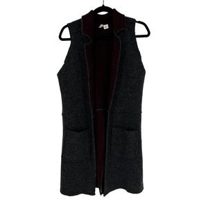 Moth Anthropologie Morris Open Drape Knit Sweater Vest Cardigan Size XS/S Gray